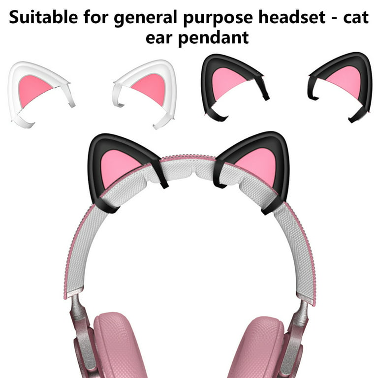 Ybeauty 1 Pair Headphone Cat Ear Cute Universal Bluetooth-compatible Silicone Kitty Ear Decoration Headphone Accessories - Walmart.com