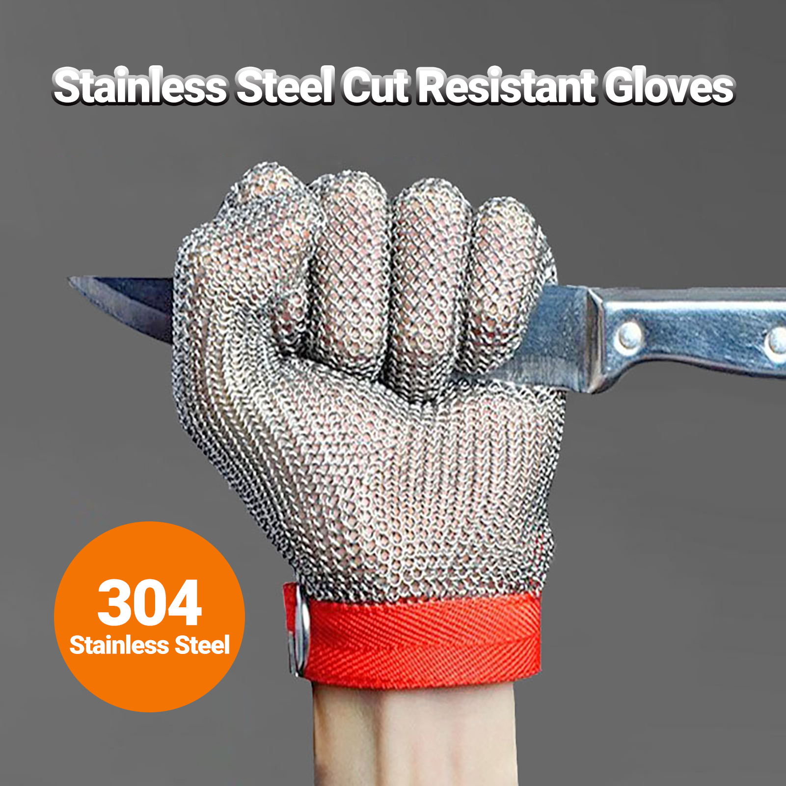 Ybeauty 1Pc Cutting Glove Adjustable Cut Resistant Stainless Steel