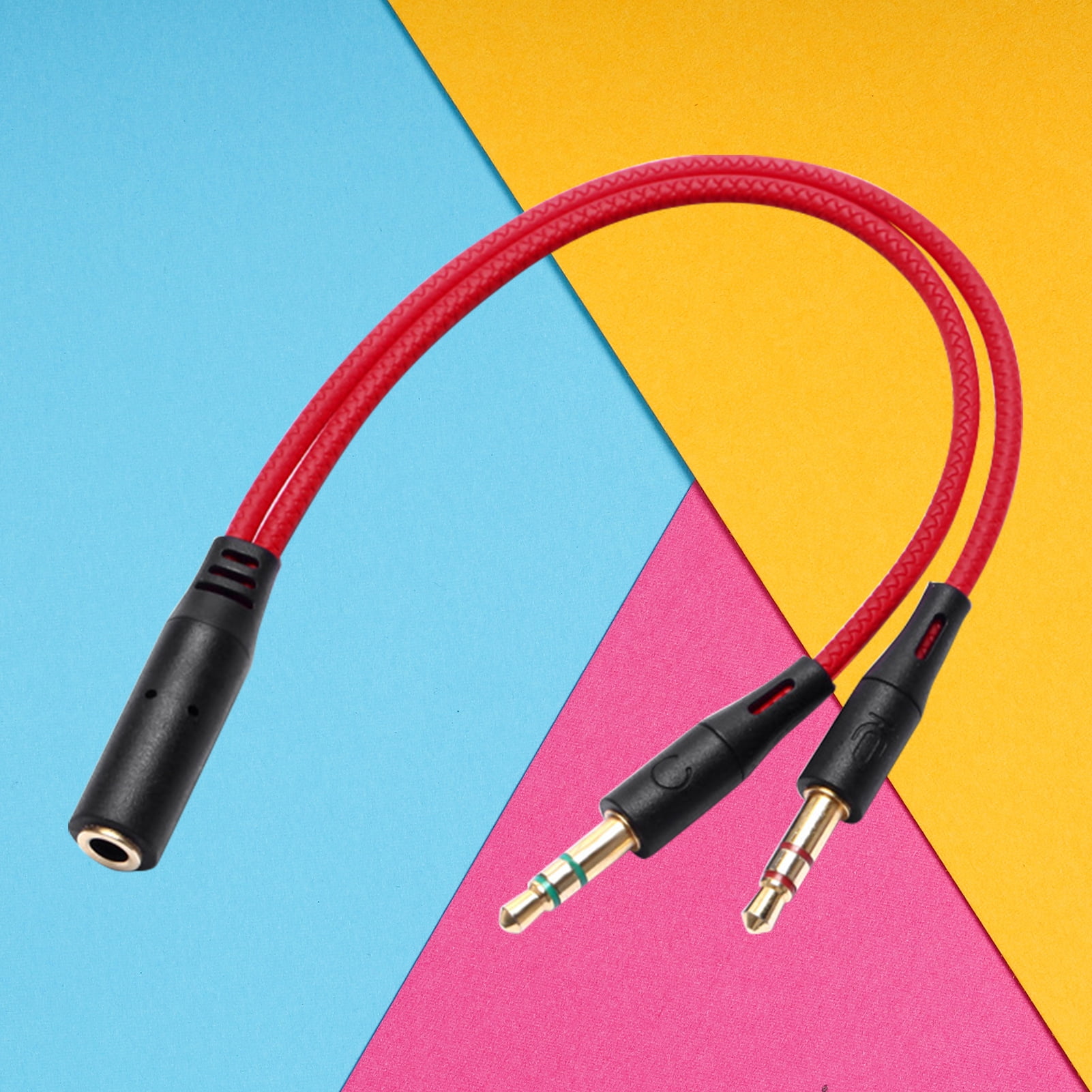 Ybeauty Audio Splitter Cable 2in1 Headphone Microphone Aux Extension