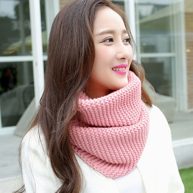 Ybeauty Fashion Women Winter Solid Color Warm Circle Infinity