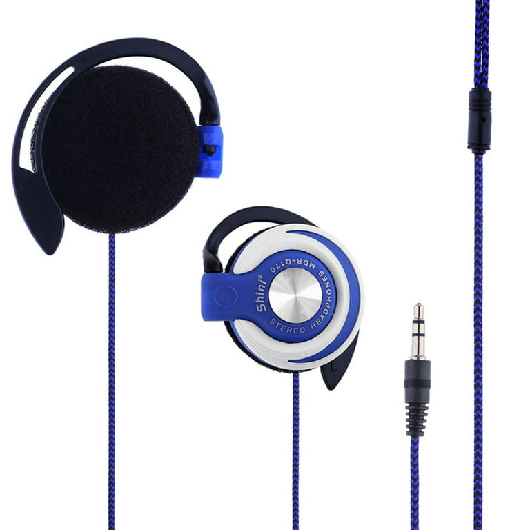 3.5mm Ear Hook Wired Sports Stereo Earphone Over Ear Earbuds Headphones  w/Mic