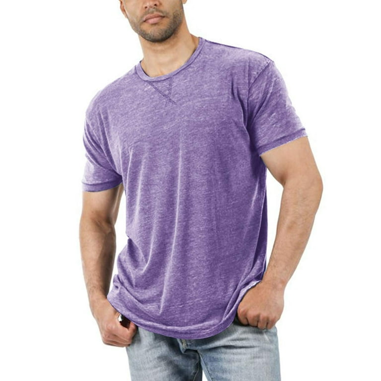 Ybenlow Mens Short Sleeve T Shirt Casual Solid Color Slim Fit Tee