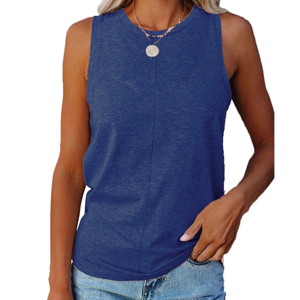 Ybenlow Womens Summer Tank Tops Crew Neck Sleeveless T shirts Casual