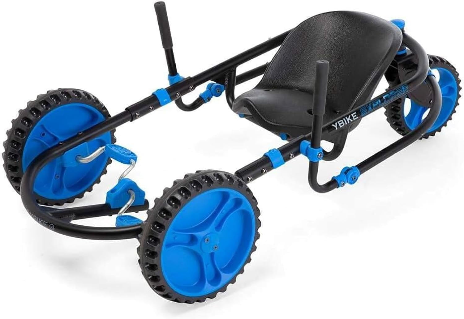 Blue and Black Aluminum Pedal-Powered Go-Kart