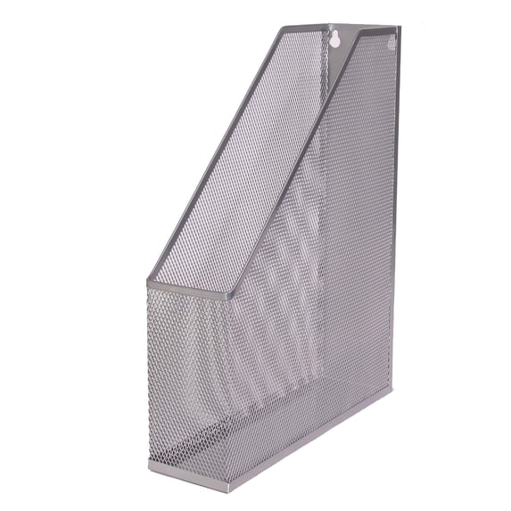 Ybm Home Silver Mesh Steel Wall mount Hanging or Desktop Magazine Document Letter Mail File Holder 12 In. H x 10 In. L x 3 In. W