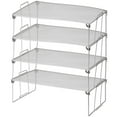 thumbnail image 1 of Ybm Home Stackable Mesh Shelf Silver Storage Rack, 4 Pack, 1 of 2
