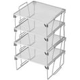 thumbnail image 1 of Ybm Home Stackable Mesh Shelf Silver Storage Rack for Kitchen/Office Wire Organizer 9.5 In. L x 9.5 In. W x 4 In. H 4 Pack, 1 of 2