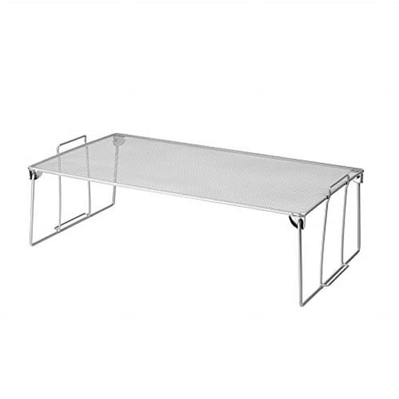 Ybm Home Stackable Mesh Shelf Silver Storage Rack for Kitchen/Office