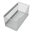 thumbnail image 1 of Ybm Home Wire Mesh Magnetic Storage Basket, Trash Caddy, Kitchen Office Supply Organizer Silver 11 in. L x 5.5 in. W x 5 in. H, 1 of 8
