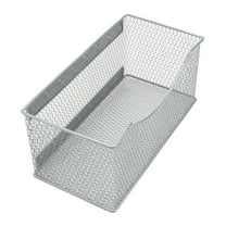 Ybm Home Wire Mesh Magnetic Storage Basket, Trash Caddy, Kitchen Office Supply Organizer Silver 11 in. L x 5.5 in. W x 5 in. H