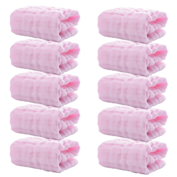 Ybomd Under $10 Baby Washcloths Natural Cotton Baby Wipes Soft Newborn Baby Towel For Sensitive Skin Baby Registry As Shower 10 Pack 12x12 Inches Pink
