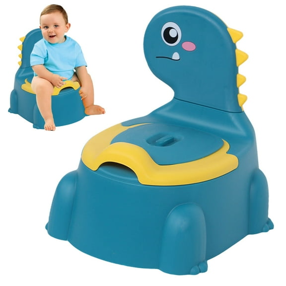 Ybomd Under $20 Baby Potty Toilet Cartoon Dinosaur Training Potty Toilet Toddler Potty Chair With Rubber Base Toilet Tissue Dispenser & Guard Children Toilet Training For Child Toddler Blue