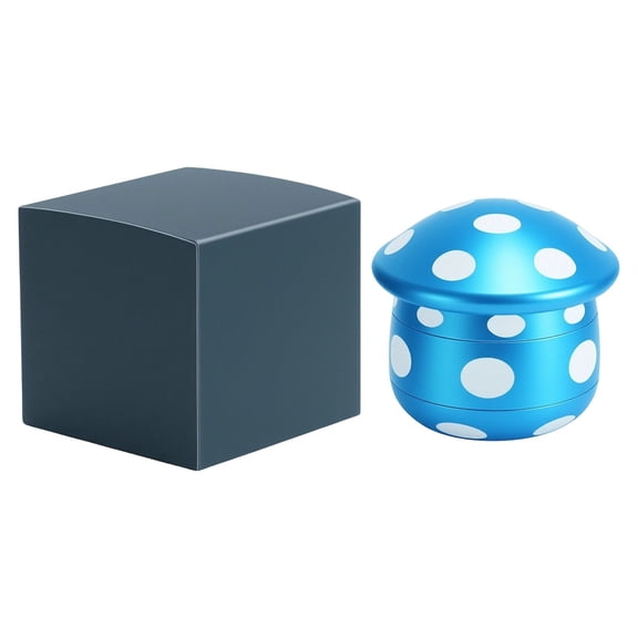 Ybomd,2PC Blue Mushroom Grinder,Herb Mill Mushroom Style,Aluminum Alloy Pepper Grinder Set, Adjustable Roughness, Portable Durable, Suitable for Kitchen Seasoning Fresh Grinding