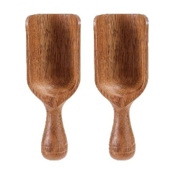 Ybomd,2PCS Large Coffee Scoops for Ground Coffee,Beans Salts Spice Powder Tea Shovels,Multi-purpose Wooden Scoops for Jars Canisters, Kitchen Scoops for Flour Laundry Scoop
