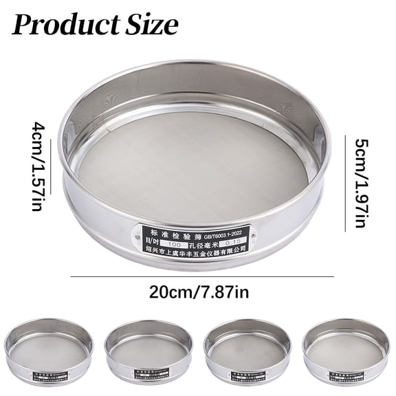 Ybomd,304 Stainless Steel Lab Sieve 20cm.Test Sieve 80 Mesh.Precision Stainless Test Sieve with Standard Size, Used for Particle Screening in Laboratory inspection Work