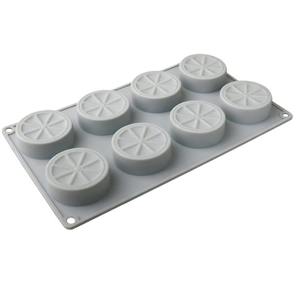 Ybomd,8-Cavity Orange-Shaped Silicone Baking Mold – 29x17cm DIY Candy and Fondant Tool for Creative Kitchen Bakeware