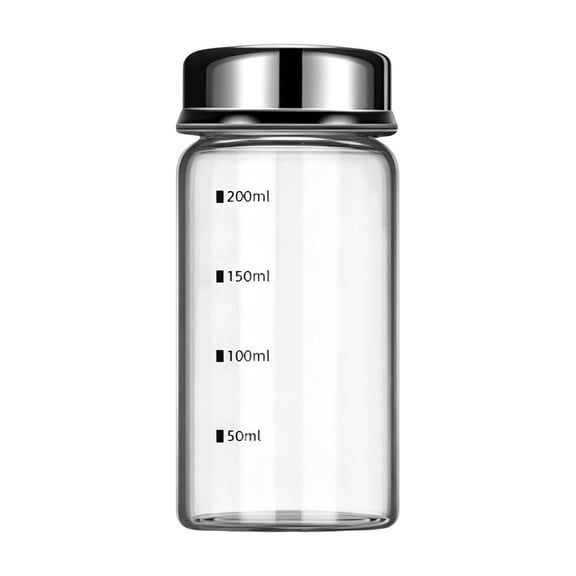 Ybomd,Glass Seasoning Jars with Stainless Shaker Lids and Volume Markings – Multi-Functional Rotating Spice Containers for Kitchen Pantry