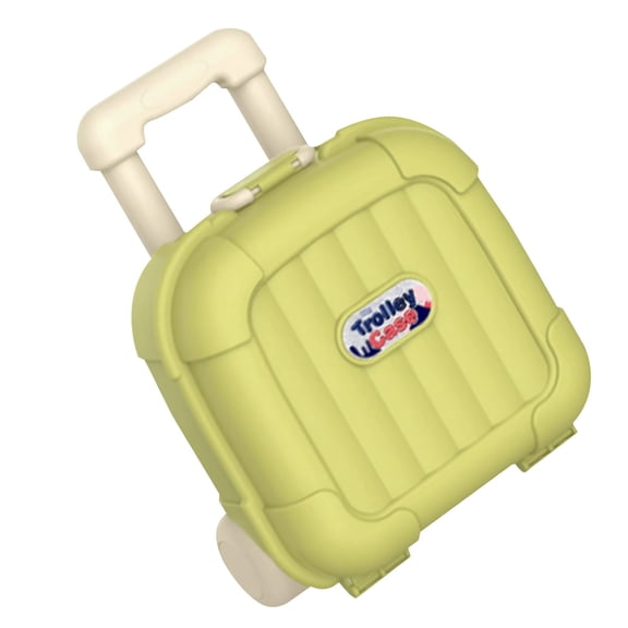 Ybomd,Green Small Rolling Storage Suitcase with Retractable Handle Portable Toy and Book Organizer with Wheels for Easy Mobility