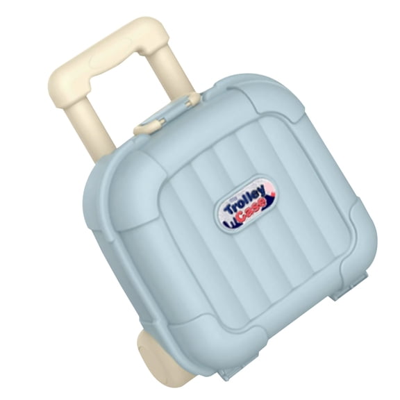 Ybomd,Portable Rolling Storage Suitcase with Retractable Handle and Wheels, Small Blue Box for Toys, Books, and Travel Gear