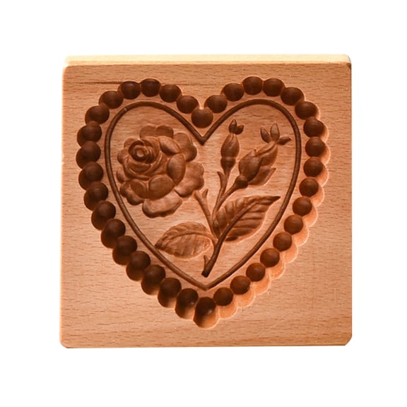 Ybomd,Provence Rose Cookie Stamp Embossing Mold.Embossing Craft Decorating Baking tool.Floral Pattern Baking Stamp Clear Carving, Makes Beautiful Pattern On Cookie Surface for Homemade Dessert