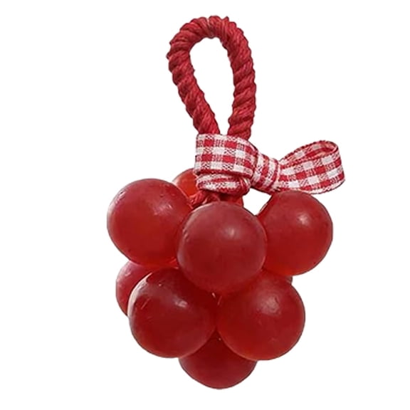 Ybomd,Red Crystal Grape-Shaped Soap on a Rope – 10x5cm Decorative Bar Soap for Handwashing and Bathroom Display