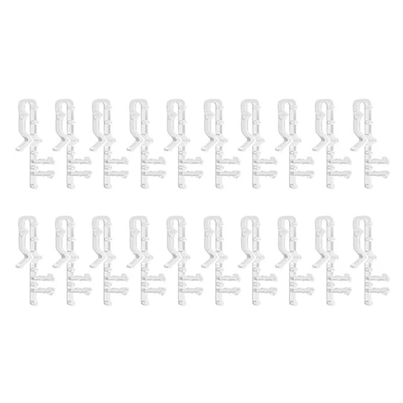 Ybomd,Set of 20 Plastic Blind Channel Clips 1-7/8 Inch Hidden Valance Clips for Window Blinds and Curtain Tracks