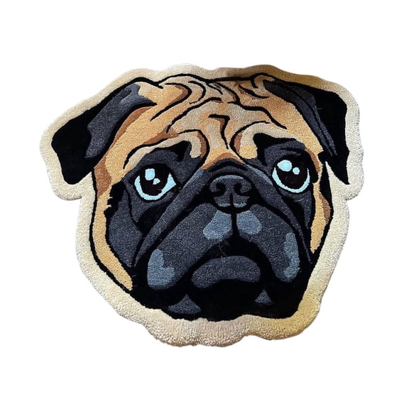 Ybomd,Shar Pei Dog Shaped Rug,Cute Mat Puppy Animal Rug Flocked Dog Rugs,Cute Animal DesignSoft FluffyCreative Decoration for Indoor Floor Space