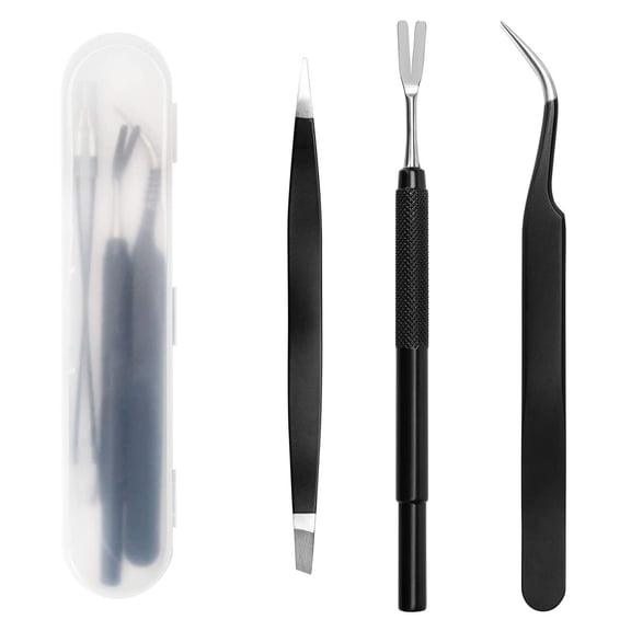 Ybomd,Tick Remover Tweezers,Stainless Tick Removal Tool,Quickly and Safely Remove Ticks From Pets Or Humans with This Stainless Steel 3 Piece Tweezers Kit Essential Tool for Home and Outdoor Use