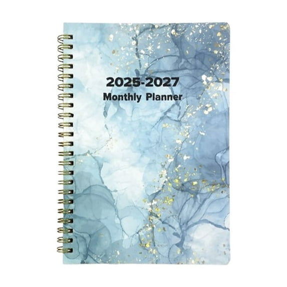 Ycandiee 2025-2027 Calendar Planner/Calendar,2025-2027 - 3 Year Monthly Planner,Two-Side Pocket, Suitable for Long-Term Planning,Flexible Cover, Laminated Tabs, Wirebound, Storage Pocket