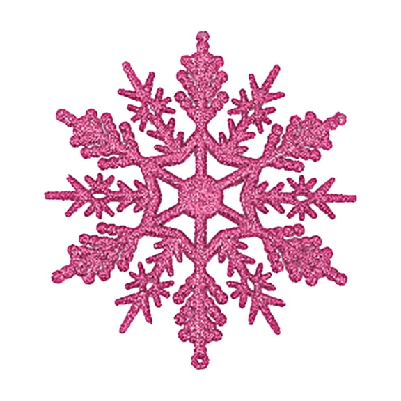 Ycandiee 48pcs Glitter Snowflake Ornament, Plastic Glitter Snow Flakes Ornaments, Snowflake Ornament for Christmas Tree Decoration, 2.9 Inch