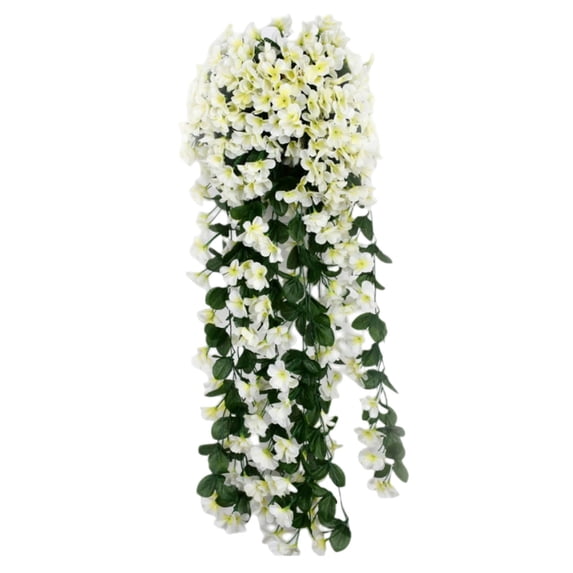 Ycandiee Artificial Fake Hanging Flowers Plants for Outdoor Spring Decoration, 2PCS Faux Silk Violet UV Resistant Look Real Trailing Vines for Outside Home Planter Porch Patio
