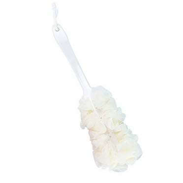 Ycandiee Back Scrubber for Shower, Long Handle Bath Body Brush, Soft Nylon Mesh Sponge On a Stick for Shower Men Women Kids Elderly, Exfoliating Scrub Cleaning Luffa for All Kinds of Skin(Beige)