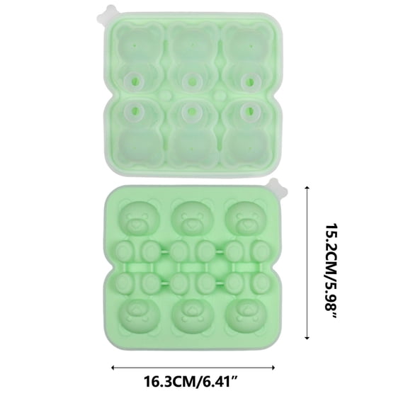 Ycandiee Bear Ice Cube Tray Mold, 3D Bear Shape Ice Cube Trays, Cute Ice Cube Molds, 6-Hole Fun Shapes Ice Cube Trays, Funny Bear Gifts for Bear Lovers Women Men