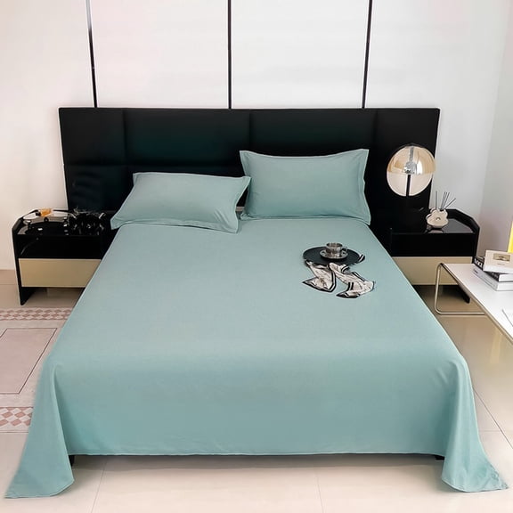 Ycandiee Bedding Twin Flat Sheet, Cotton Flat Bed Sheet, Easy to Wash, Soft Brushed Microfiber, Shrinkage and Fade Resistant Top Sheet - Easy Care