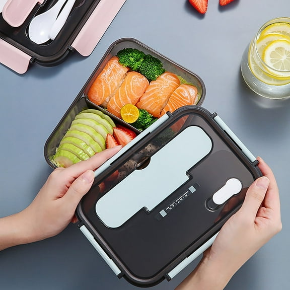 Ycandiee Bento Box Adult Lunch Box, Meal Prep Containers with Lids, Clear Lunch Box Containers for Adults Men Women, Food Storage Containers - Microwave, Dishwasher Safe