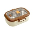 thumbnail image 1 of Ycandiee Bento Lunch Box, Stainless Steel Lunch Box, 2-Compartment Bento Lunch Box, Leak Proof Insulated Portion Control Food Containers with Removable, Dividers Metal Lunchbox Snack Containers, 1 of 7