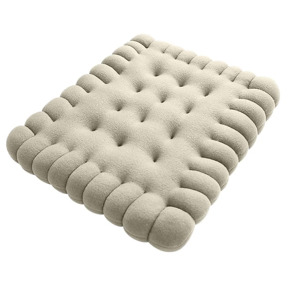 Ycandiee Biscuit Cushion, Biscuit Shaped Floor Cushions, Yoga Biscuit Pillow for Floor, Foam Floor Lounger, Tufted Comfy Chair Pad, Foor Pillow