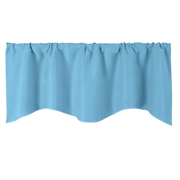 Ycandiee Blackout Valance Curtain, Solid Blackout Curtain Valance, Short Blackout Valance Curtain Rod Pocket Scalloped Valance for Kitchen/Bathroom/Living Room/Hotel/Kids Room