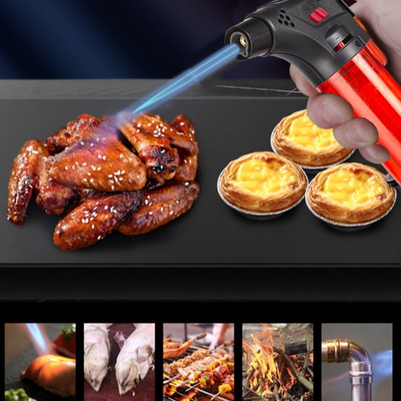Ycandiee Butane Torch Lighter, Lighter Refillable, Windproof, Jet Flame, Adjustable Flame, Safety Lock, Ideal for Culinary, Crafts, Camping, Cooking
