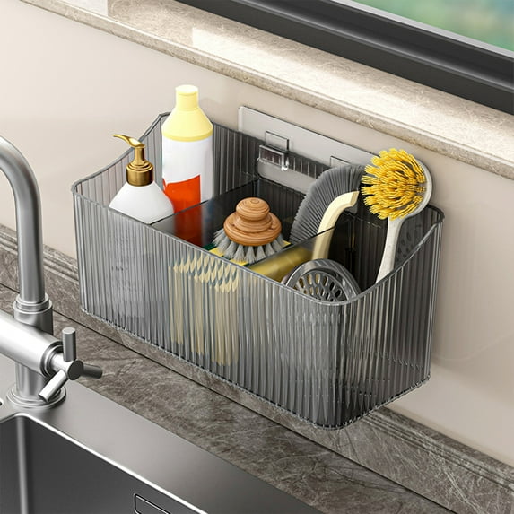 Ycandiee Cabinet Door Organizer, Wall Mounted Organizer Basket, Storage Bins Organizer, Cabinet Wall Mount Pantry Door Caddy Containers for Kitchen Bathroom Countertops