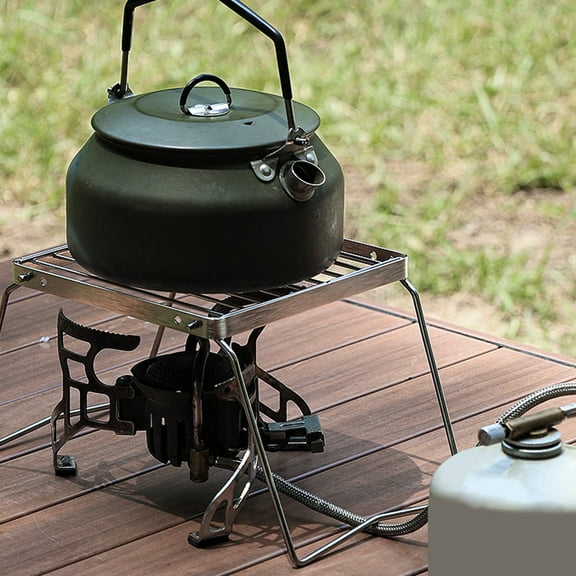 Ycandiee Camp Grill with Foldable Legs, 304 Stainless Steel Grill Grate for Gas Stove, Ultralight mini Campfire Stand-Portable Grill Grid for Backpacking, Camping, Hiking, Picnic, Traveling, Fishing