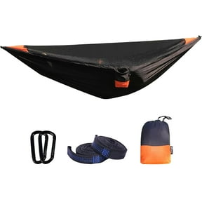 Ycandiee Camping Hammock, Portable Hammock with Net, Outdoor Swing Hammock, Nylon Parachute Material Quick Opening Hammock, Hiking Travel Courtyard