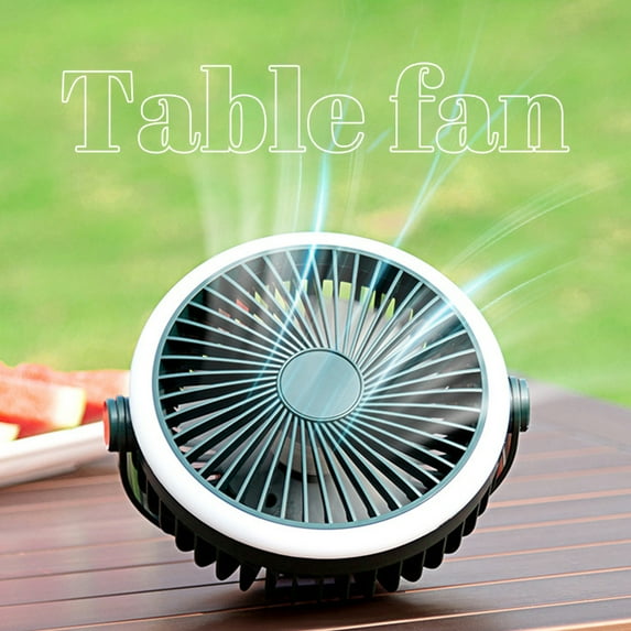 Ycandiee Camping Rechargeable Fan with Hanging Hook Carabiner, Portable Battery Operated Tent Fan, Quiet Strong Airflow, Outdoor Fan USB Desk Fan for Picnic Travel Barbecue Fishing