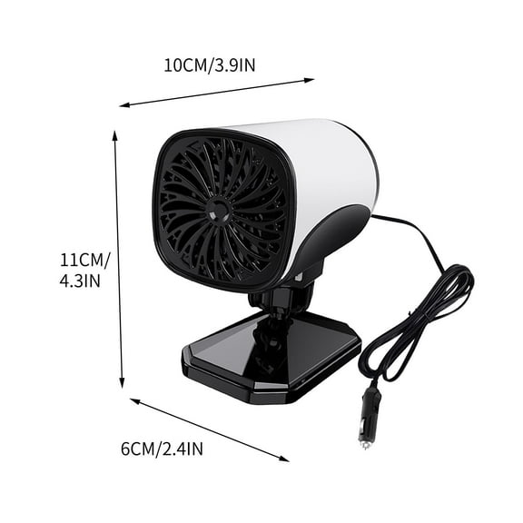Ycandiee Car Heater, 2 in 1 Fast Heating Defrost Defogger, Portable Car Heaters for Vehicle, 24V Car Heater Plug into Cigarette Lighter, Windscreen Defogger Window Defroster for Car