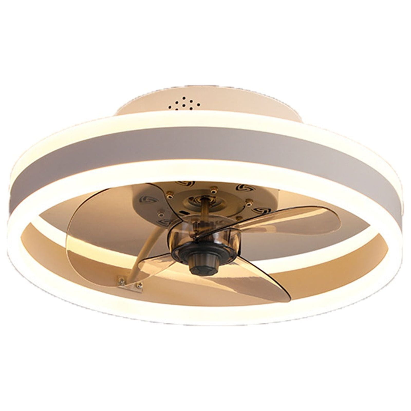 Ycandiee Ceiling Fan, Low Profile Ceiling Fans with Lights and Remote, Semi Flush Mount Low Profile Fan