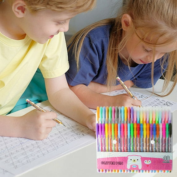 Ycandiee Coloured Gel Pens, Glitter Gel Pens, Neon Gel, Glitter for Dyeing, doodling, Sketching and Craft