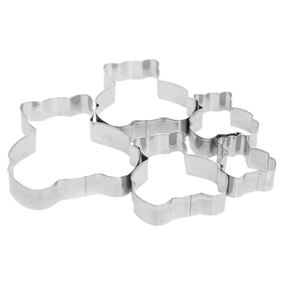 Ycandiee Cookie Cutters Set, Stainless Steel Sandwiches Cutters Biscuit Molds for Kids, 5pcs Sturdy Cutters for Cookies, Sandwiches