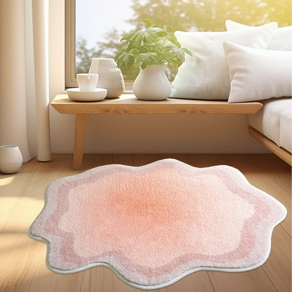 Ycandiee Cotton Tufted Shape Bathroom Rug, Soft and Absorbent Bath Rugs, Non-Slip Bath Carpet, Machine Wash Dry Bath Mats for Bathroom Floor