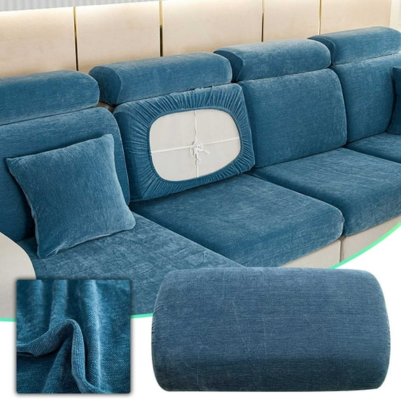 Ycandiee Couch Cushion Covers, Couch Covers for Sectional Sofa, Washable Stretch Soft Sofa Cushion Covers, L Shape Sofa Slipcovers, Furniture Decor