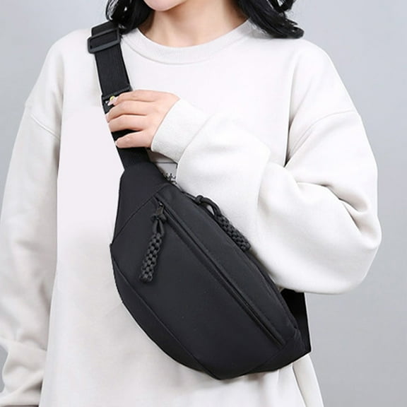 Ycandiee Crossbody Fanny Pack for Women Men, Crescent Bag, Water Resistant Waist Bag, Lightweight Woman Over Shoulder Purse with Zipper